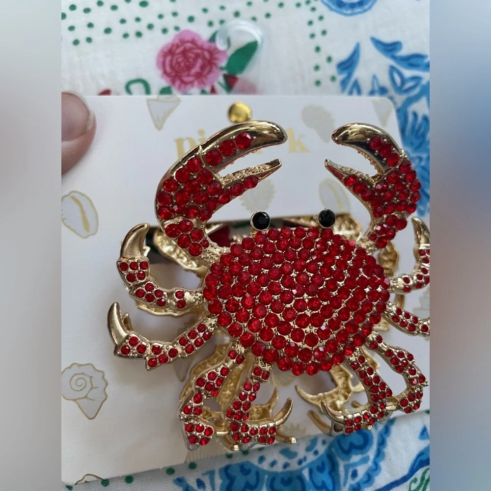 NWT Piper K Bejeweled Crab Hair Clip